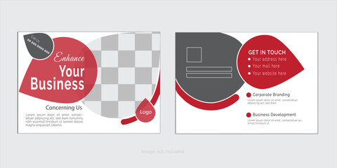 Red Corporate business postcard or EDDM postcard design template.