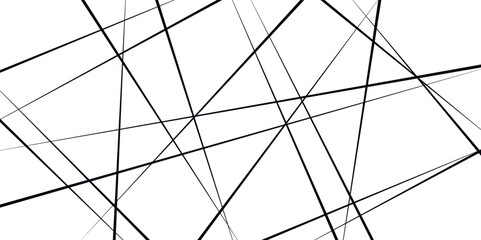 Black random diagonal line. Random chaotic lines abstract geometric texture. Abstract banner with an asymmetric texture. 