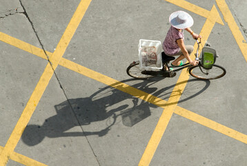 Cyclist at the junction