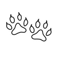 Dog paw line art vector
