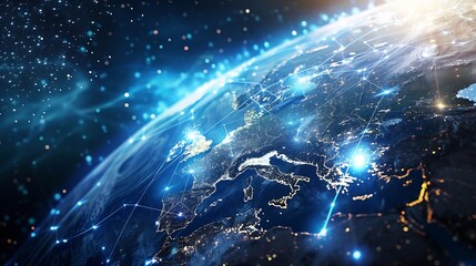 Global communication network concept Environmental technology Sustainable development goals SDGs : Generative AI