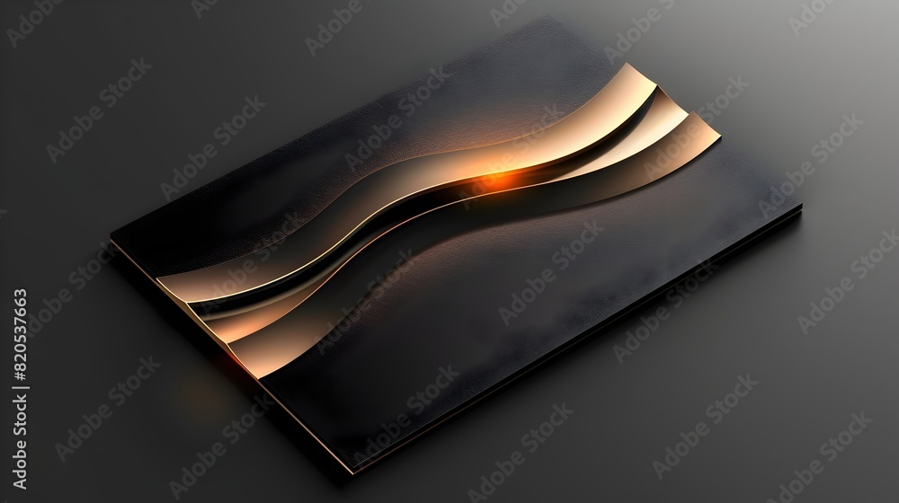 Poster abstract curved shapes in monochrome gradient design