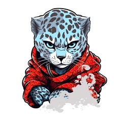 Obraz premium Art illustration Character leopard ninja