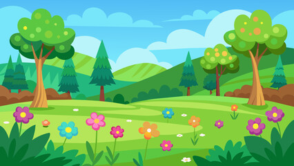 green-field-with-small-colorful-flowers-2d--cartoo