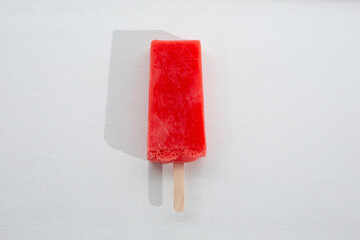 A top down view of a watermelon paleta.