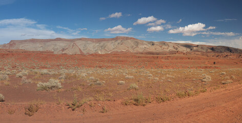 Utah red desert landscape with Raplee Ridge oil shale rock 