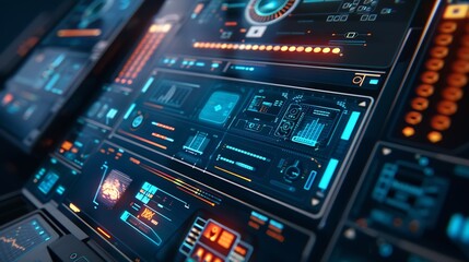 Fototapeta premium GUI Graphical User Interface concept : Generative AI