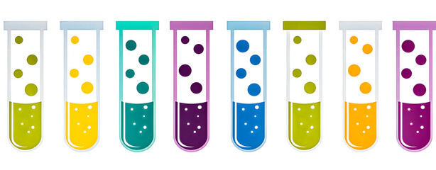 Illustration with colored lab tubes
