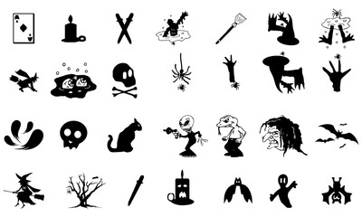 Creepy spooky character and element bundle