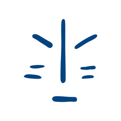 Blue Minimalist Abstract Face Line Art with Bold Expression.