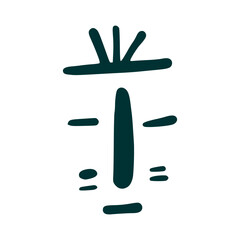 Minimalist Abstract Tribal Face Line Art with Bold Black Lines.