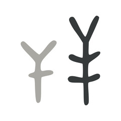 Obraz premium Abstract Folk Shapes in Dark and Light Gray Tones.