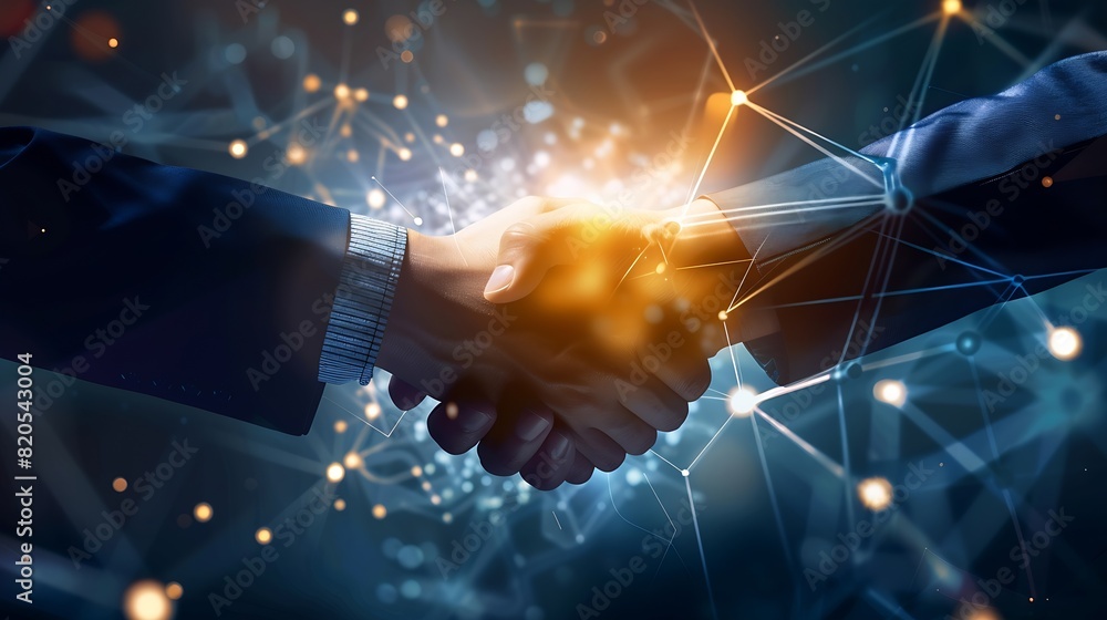 Aufkleber Business ecosystems and partnerships concept Business collaboration strategies The value of network and solution of creating new opportunities  Task relations collaboration team buildi : Generative AI