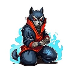 Art illustration Character Wolf ninja