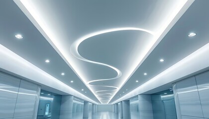 Obraz premium Spiral Wave White Modern Ceiling House