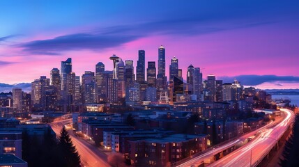 Panoramic view of the city of Vancouver, British Columbia, Canada