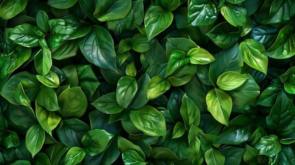 Close up Green leaves background Leaf texture greenery background in garden with copy space using as background natural green plants landscape ecology fresh wallpaper concept : Generative AI