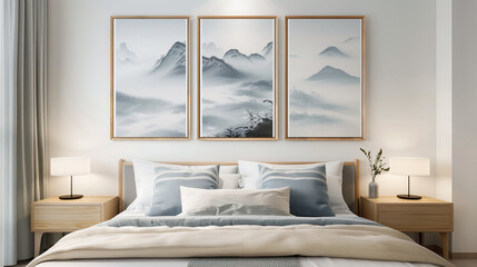 bedchamber, loft, interior, farmhouse, bed, minimalist, scandinavian, blue, apartment, bedchamber, bedding, bedside, blanket, cabinet, coastal, comfortable, comforter, contemporary, cosy, decor, desig