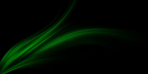 Naklejka premium Illustration of light ray , green stripe line, speed motion background. Design abstract, science, futuristic, energy, modern digital technology concept for wallpaper, banner background