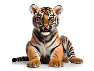 Tiger in white background