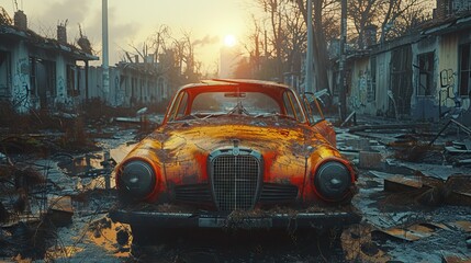 Fototapeta premium old car in the street