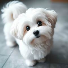 portrait of a white dog