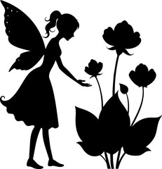 Beautiful fairy with flowers