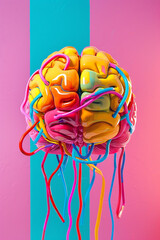 Creative concept of colorful human brain