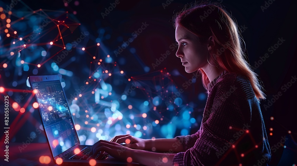 Poster digital technology internet network connection big data digital marketing iot internet of things wom