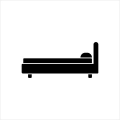 Bed Icon, Sleeping Shelter Sign, Hotel Bed Icon