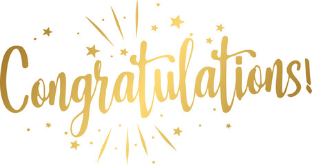 Golden congratulations lettering calligraphy