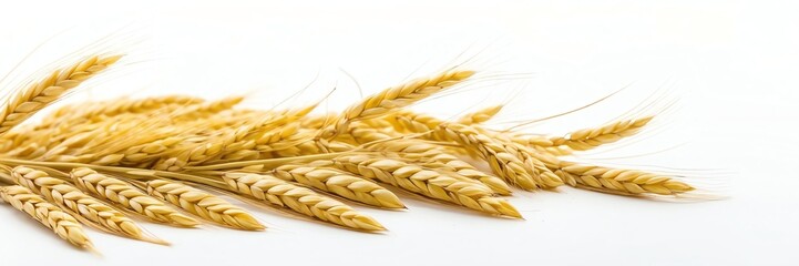 barley on border side on plain white background copyspace banner from Generative AI