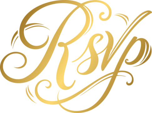Golden RSVP lettering calligraphy