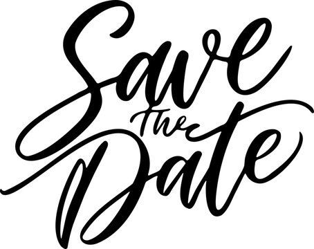 Save the date lettering calligraphy