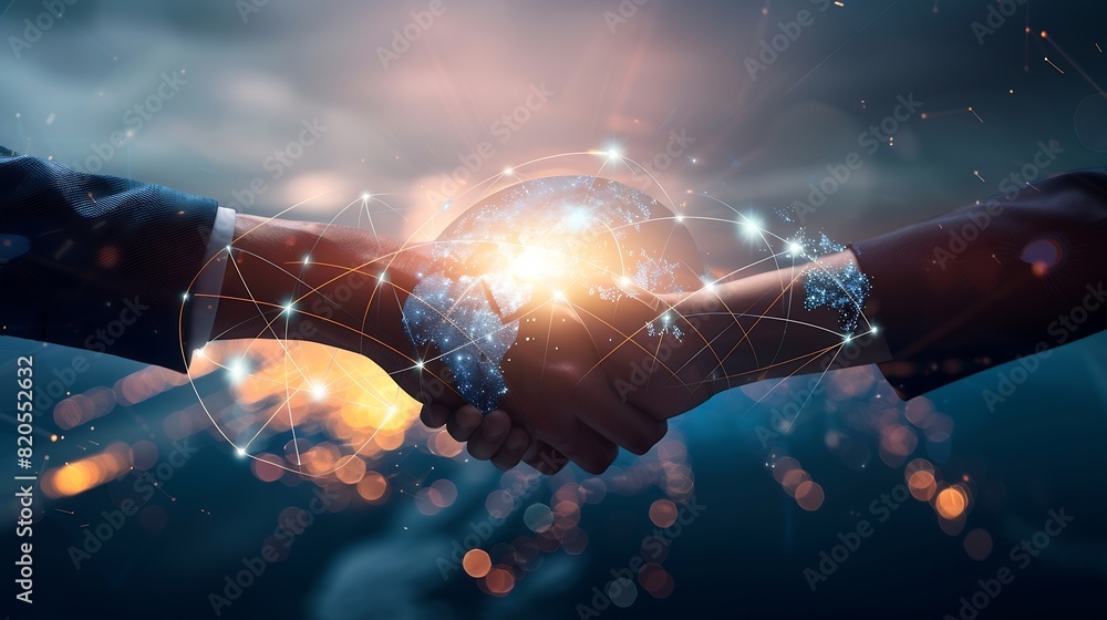 Poster Business ecosystems and partnerships concept Business collaboration strategies The value of network and solution of creating new opportunities  Task relations collaboration team buildi : Generative AI
