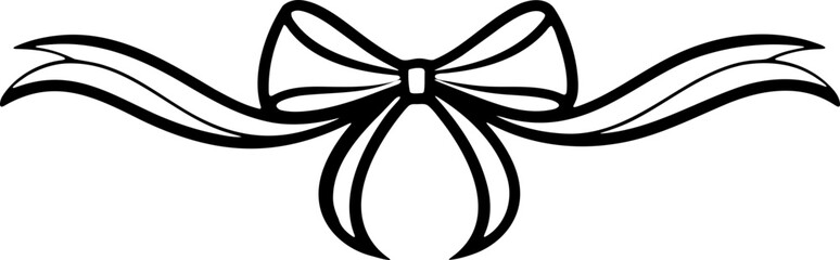 Bow and ribbon horizontal long satin