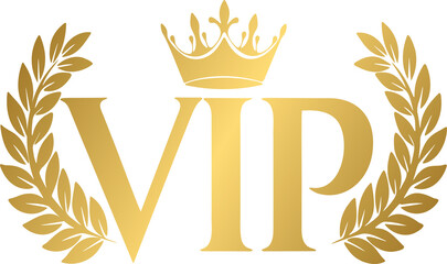 VIP golden label label badge, vip with crown