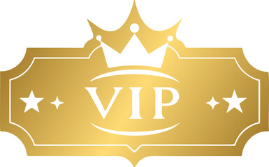 VIP golden label label badge, vip with crown