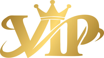 VIP golden label label badge, vip with crown