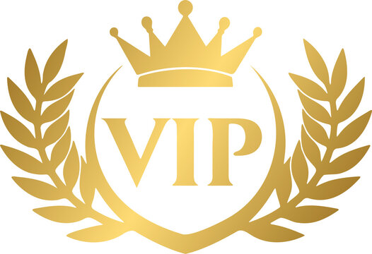 VIP golden label label badge, vip with crown