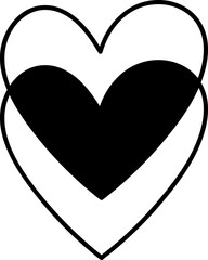 Cute heart doodle element vector