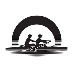 Rowing isolated vector silhouette illustration © MSTMIM