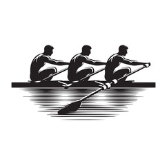 Rowing isolated vector silhouette illustration © MSTMIM
