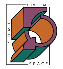 3d type geometric art logo design