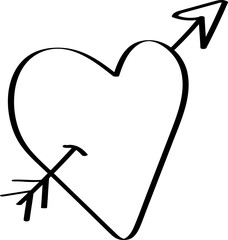 Cute heart doodle element vector