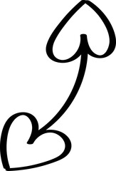 Cute heart doodle element vector