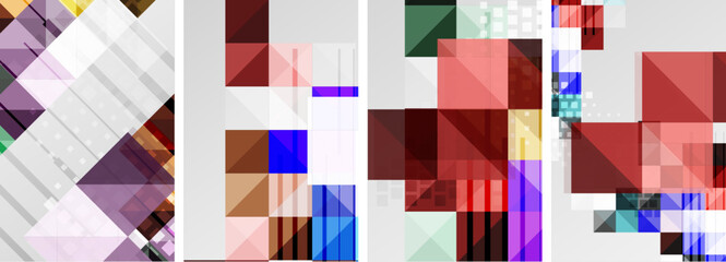 Set of colorful square posters business templates. Vector Illustration For Wallpaper, Banner, Background, Card, Book Illustration, landing page