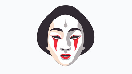 Okame Japanese noh mask for Japan kabuki theater. Fem