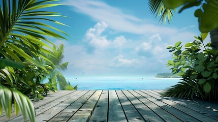 Tropical and Beach Island Landscape Beautiful View : Generative AI