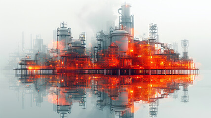 Obraz premium Building projects come alive with double exposure graphic design, showcasing the synergy of technology and creativity,generative ai